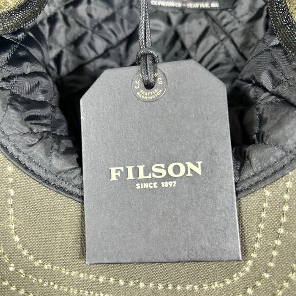 FILSON INSULATED Tin Cloth Cap OTTER GREEN L USA Made NWT - Picture 13 of 14